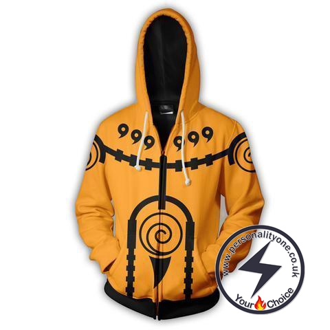 Naruto Nine Tails Charka Mode Zip Up Hoodie Jacket